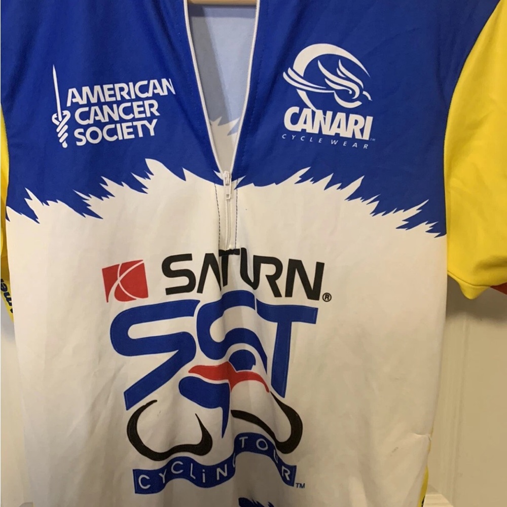 Vintage Canari Saturn Cycling Tour‎ Mens Sz S Jersey 1/2 Zip Shirt